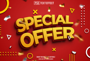 special offer text effect, font editable, typography, 3d text psd