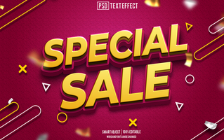 special sale text effect, font editable, typography, 3d text psd