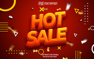 hot sale text effect, font editable, typography, 3d text psd