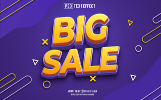 big sale text effect, font editable, typography, 3d text psd
