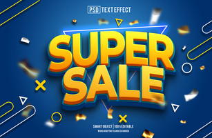 super sale text effect, font editable, typography, 3d text psd