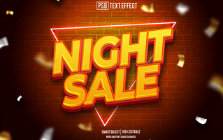 notte vendita testo effetto, font modificabile, tipografia, 3d testo psd