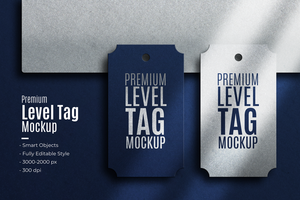 Realistic Business Card and Leverl tag and Logo Mockup Background psd