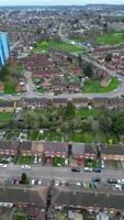 Aerial View of North Luton City During Cloudy and Rainy Day. Luton, England UK. March 19th, 2024 video