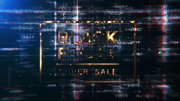 Abstract animation of Black Friday Super Sale glitch text video