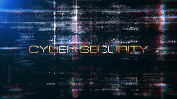 Abstract animation of Cyber Security glitch text effect animation video