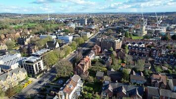 antenn antal fot av historisk oxford central stad av oxfordshire, England förenad rike. Mars 23:e, 2024 video