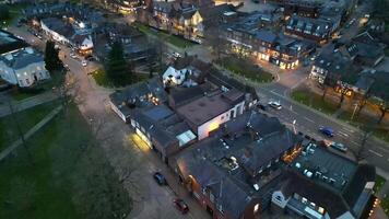 High Angle Night Footage of Illuminated Harpenden Town of England Great Britain. March 16th, 2024 video