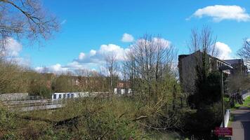 aereo Visualizza di Oxford città ferrovia stazione vicino fiume Tamigi a Oxford città di Inghilterra unito regno. marzo 23, 2024 video