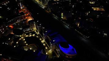 tijd vervallen beeldmateriaal van verlichte centraal Cambridge stad van Engeland uk gedurende nacht. maart 21e, 2024 video