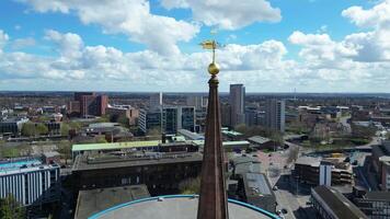 High Angle Footage of Central Coventry Downtown Buildings at City Centre of England United Kingdom. March 30th, 2024 video