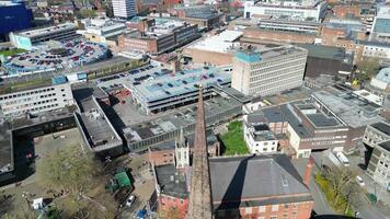 High Angle Footage of Central Coventry City Centre of England United Kingdom. March 30th, 2024 video