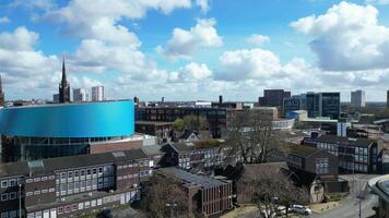 alto ángulo imágenes de central Coventry ciudad centrar de Inglaterra unido Reino. marzo 30, 2024 video