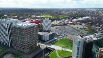 High Angle Footage of Central Coventry Downtown Buildings at City Centre of England United Kingdom. March 30th, 2024 video