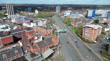 High Angle Footage of Central Coventry Downtown Buildings at City Centre of England United Kingdom. March 30th, 2024 video