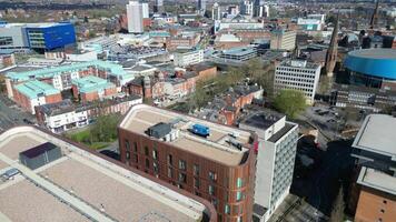 High Angle Footage of Central Coventry Downtown Buildings at City Centre of England United Kingdom. March 30th, 2024 video
