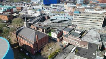 High Angle Footage of Central Coventry Downtown Buildings at City Centre of England United Kingdom. March 30th, 2024 video