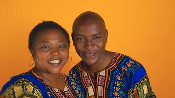 POV of african american people waving hi on videocall, attending online conference connection with friends via video link. Man and woman greeting family on remote teleconference call. photo