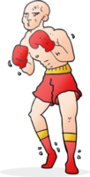 hand drawn cartoon boxer png