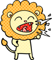 cartoon roaring lion png