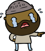 cartoon bearded man crying png