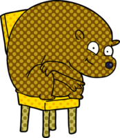 urso de desenho animado sentado no chari png