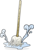 hand drawn cartoon mop png