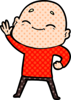 happy cartoon bald man png