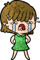 cartoon girl crying png