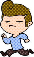 cartoon cool guy with fashion hair cut png