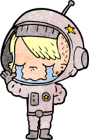 dessin animé fille astronaute qui pleure png