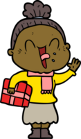 anciana feliz de dibujos animados png