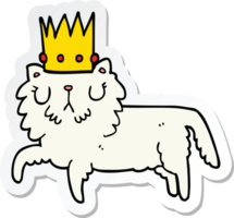 autocollant d'un chat de dessin animé portant une couronne png