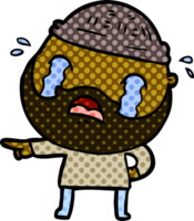 cartoon bearded man crying png