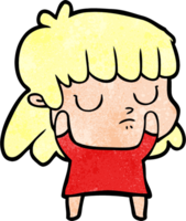 cartoon indifferent woman png