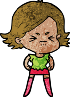 caricatura, enojado, mujer png