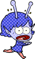 cartoon shocked alien girl png