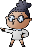 cartoon woman wearing glasses png