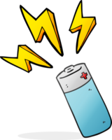 hand drawn cartoon battery png