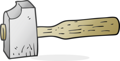 hand drawn cartoon mallet png