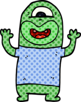 cartoon doodle alien monster png