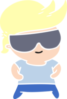 cartoon illustration kawaii kid with shades png