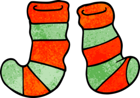 cartoon doodle striped socks png