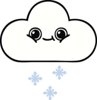 cute cartoon of a snow cloud png
