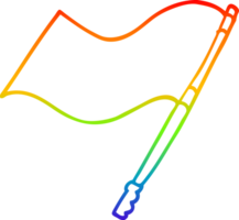 rainbow gradient line drawing of a cartoon flag png