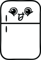 line drawing cartoon of a fridge prozer png