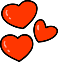 cartoon set of love hearts png