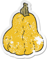 distressed sticker of a cartoon squash png