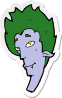 sticker of a cartoon vampire head png