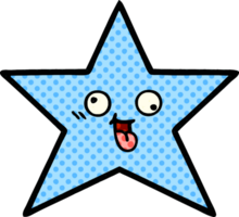 comic book style cartoon of a star fish png